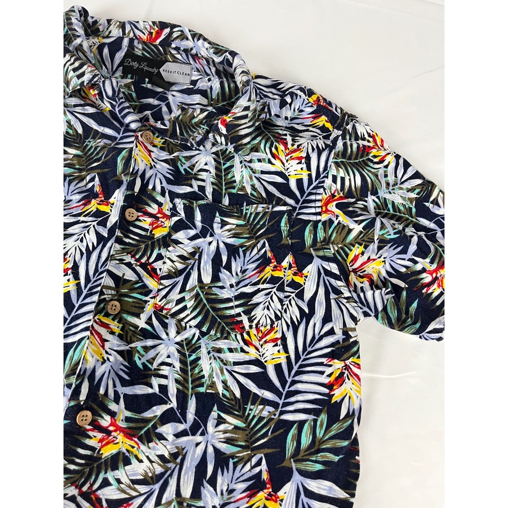 Dirty Laundry Men's Large‎ Tropical Floral Button Up Short Sleeve Shirt
